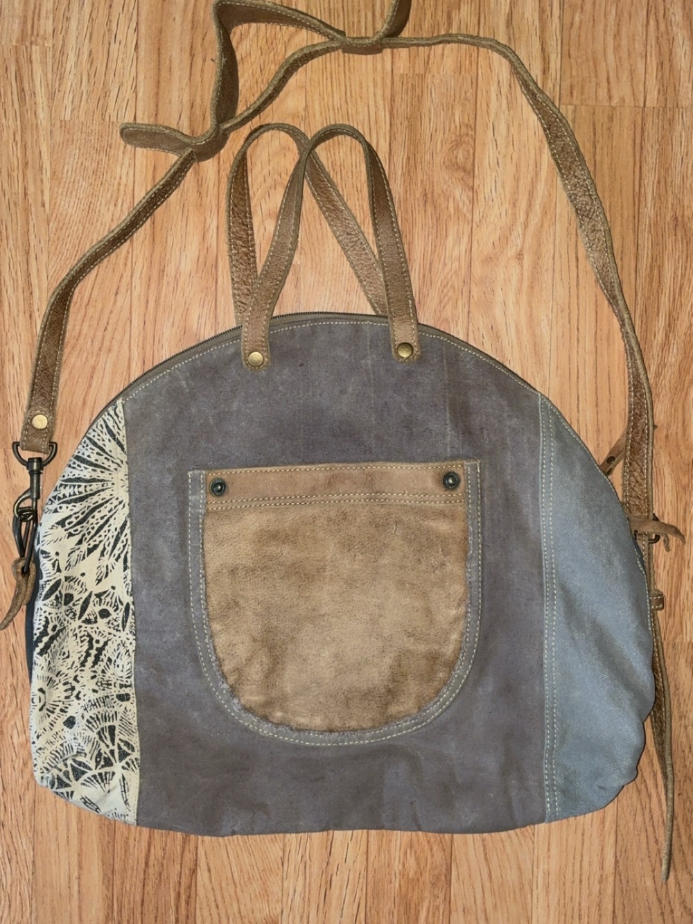 Myra Bag Shoulder Bag in Gray, Brown and Cream
